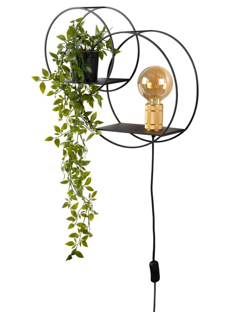 Wall lamps - Lucide CIRCLE Wall Mounted E27 1x40W Black/Matte Gold/Brass 21225/01/30 - product kolory-swiatla.pl 2