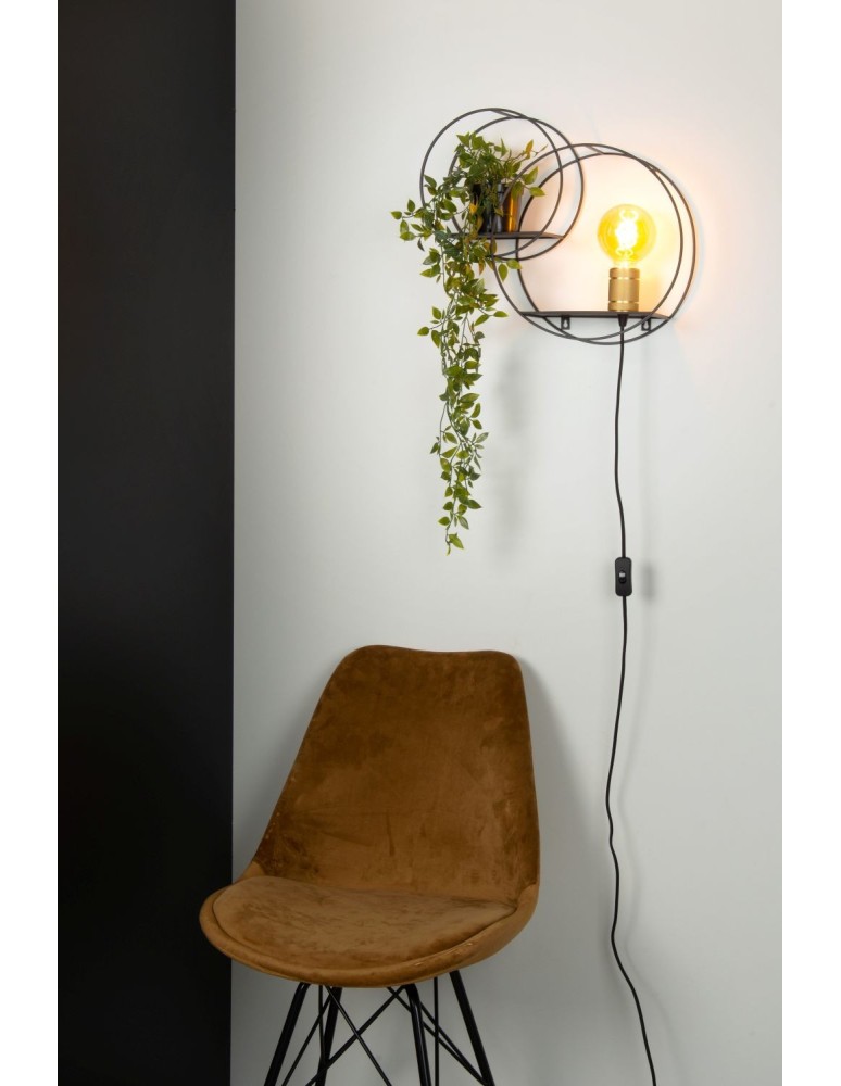 Wall lamps - Lucide CIRCLE Wall Mounted E27 1x40W Black/Matte Gold/Brass 21225/01/30 - product kolory-swiatla.pl 3