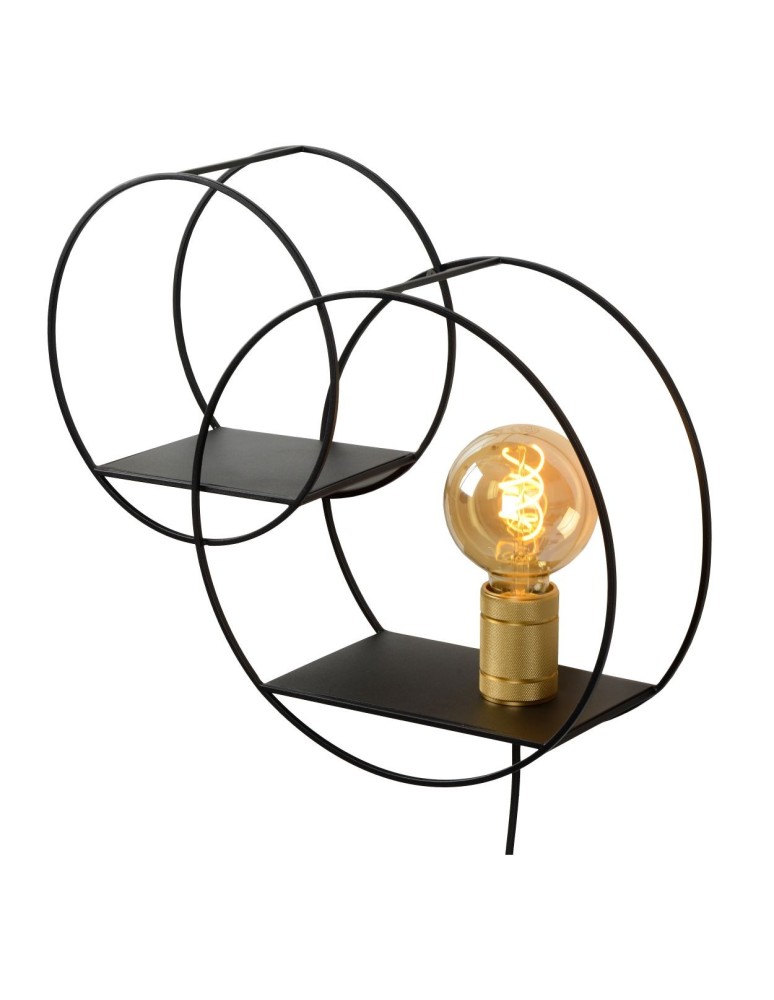Wall lamps - Lucide CIRCLE Wall Mounted E27 1x40W Black/Matte Gold/Brass 21225/01/30 - product kolory-swiatla.pl 5