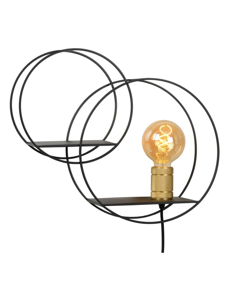 Wall lamps - Lucide CIRCLE Wall Mounted E27 1x40W Black/Matte Gold/Brass 21225/01/30 - product kolory-swiatla.pl 6