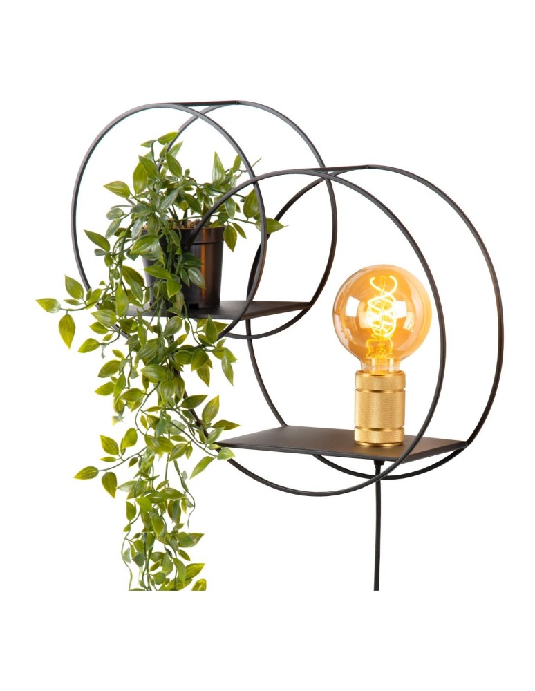 Wall lamps - Lucide CIRCLE Wall Mounted E27 1x40W Black/Matte Gold/Brass 21225/01/30 - product kolory-swiatla.pl 7