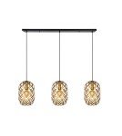 Triple pendant lamps - Lucide WOLFRAM Pendant E27 3x60W Matte Gold/Brass/Black 21417/03/02 - product 1
