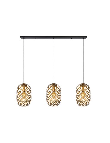 Lucide WOLFRAM Pendant E27 3x60W Matte Gold/Brass/Black 21417/03/02