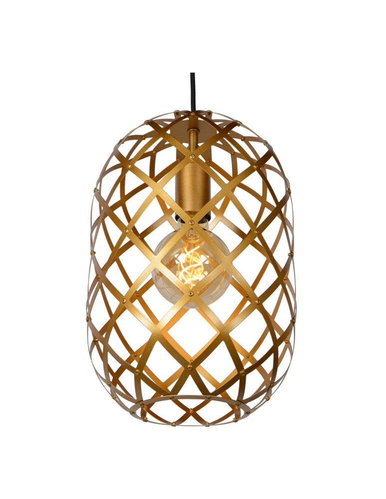 Triple pendant lamps - Lucide WOLFRAM Pendant E27 3x60W Matte Gold/Brass/Black 21417/03/02 - product kolory-swiatla.pl 3