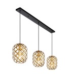 Triple pendant lamps - Lucide WOLFRAM Pendant E27 3x60W Matte Gold/Brass/Black 21417/03/02 - product 5
