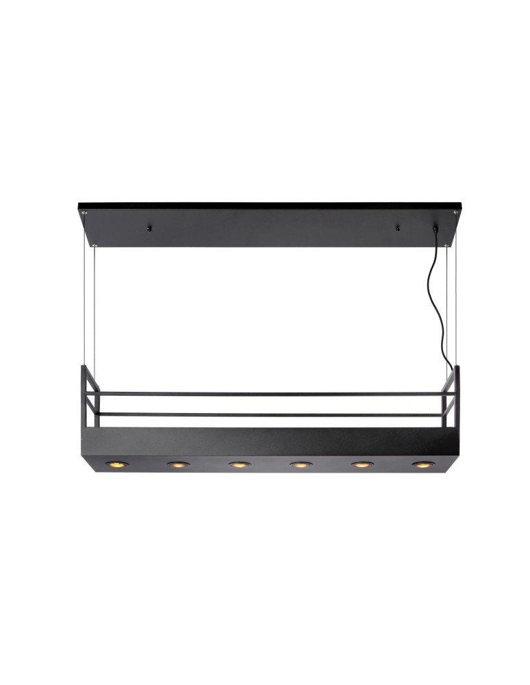 Pendant lamps - Lucide MIRAVELLE Pendant GU10 6x40W Black 21427/06/30 - product kolory-swiatla.pl 1