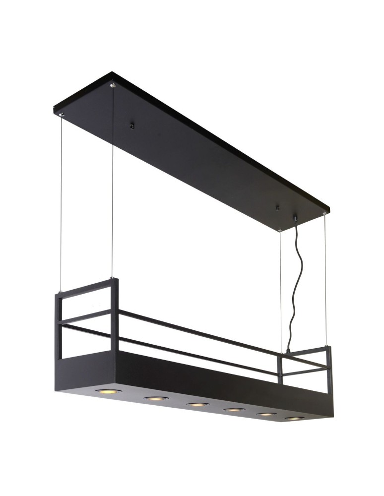 Pendant lamps - Lucide MIRAVELLE Pendant GU10 6x40W Black 21427/06/30 - product kolory-swiatla.pl 10