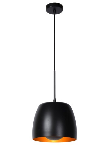 Lucide NOLAN Pendant E27 1x40W Black/Matte Gold/Brass 30488/01/30