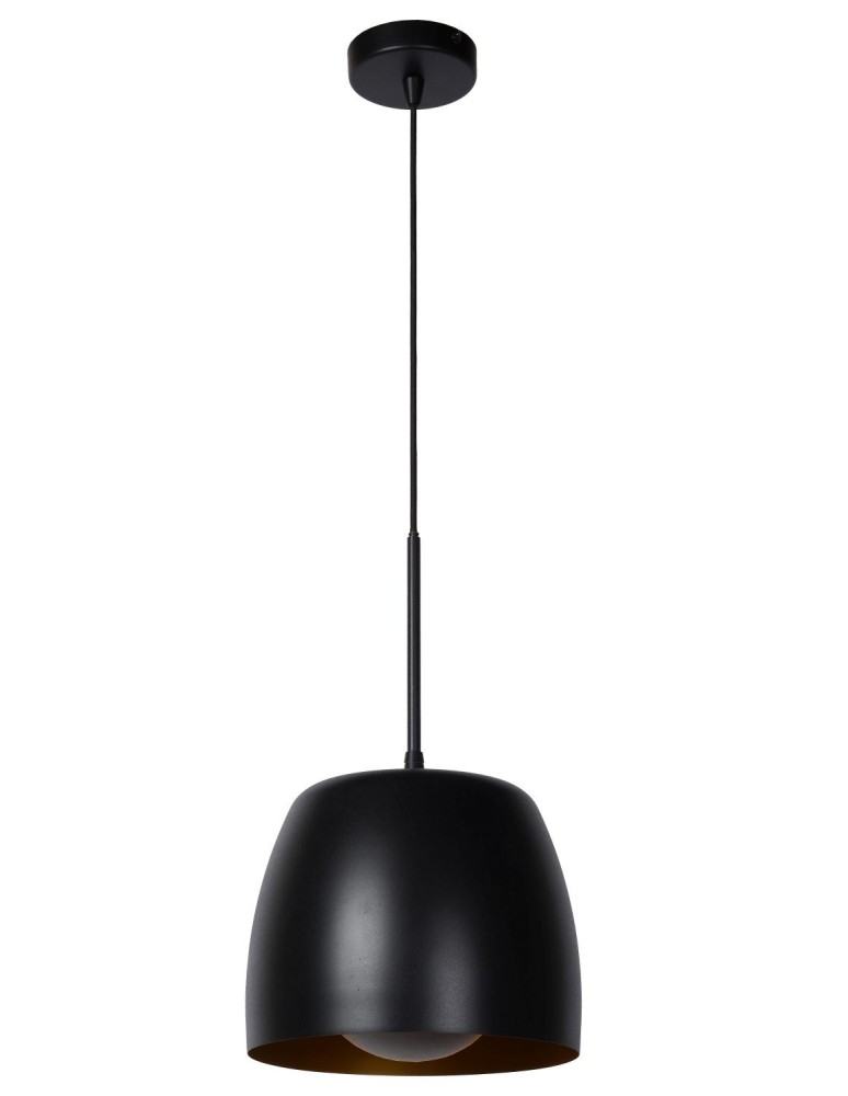 Pendant lamps - Lucide NOLAN Pendant E27 1x40W Black/Matte Gold/Brass 30488/01/30 - product kolory-swiatla.pl 2