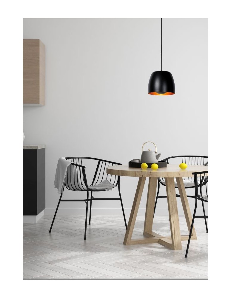 Pendant lamps - Lucide NOLAN Pendant E27 1x40W Black/Matte Gold/Brass 30488/01/30 - product kolory-swiatla.pl 3