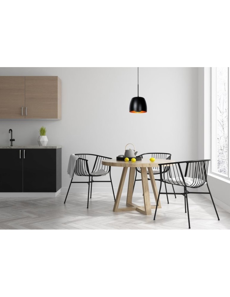 Pendant lamps - Lucide NOLAN Pendant E27 1x40W Black/Matte Gold/Brass 30488/01/30 - product kolory-swiatla.pl 4