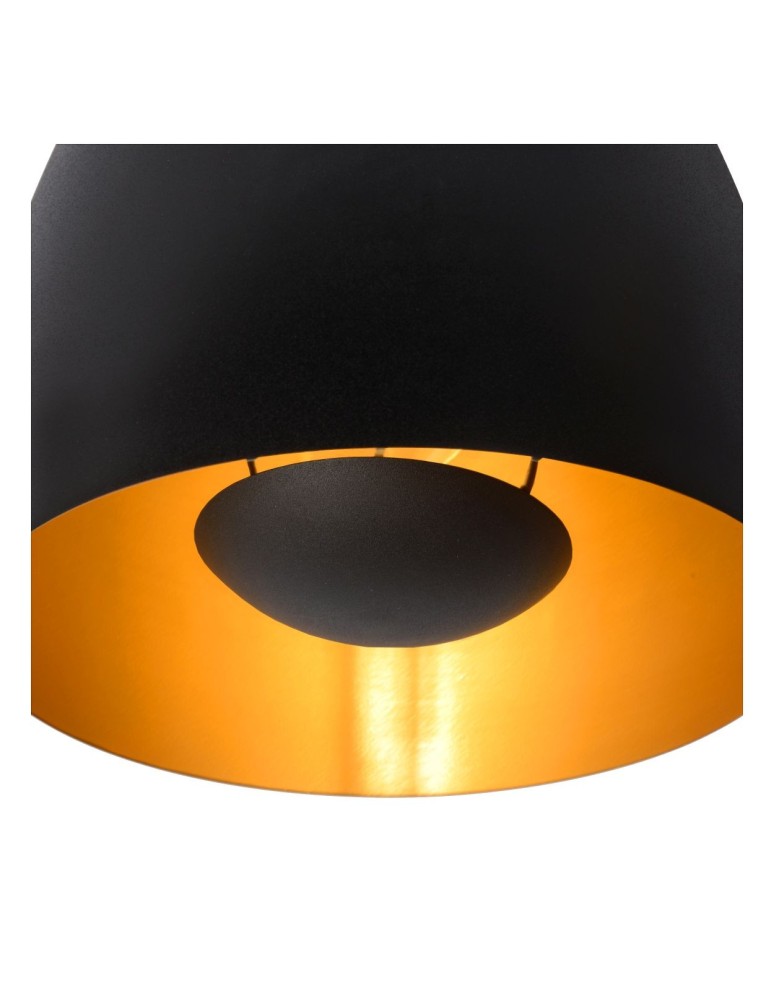 Pendant lamps - Lucide NOLAN Pendant E27 1x40W Black/Matte Gold/Brass 30488/01/30 - product kolory-swiatla.pl 7