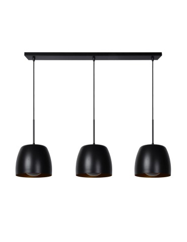 Lucide NOLAN Pendant E27 3x40W Black/Matte Gold/Brass 30488/03/30 - product 2