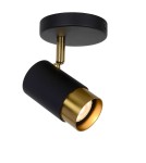 Ceiling spotlights - Lucide FLORIS Reflector Ceiling GU10 1x35W Black/Matte Gold/Silver 35913/01/30 - product 1