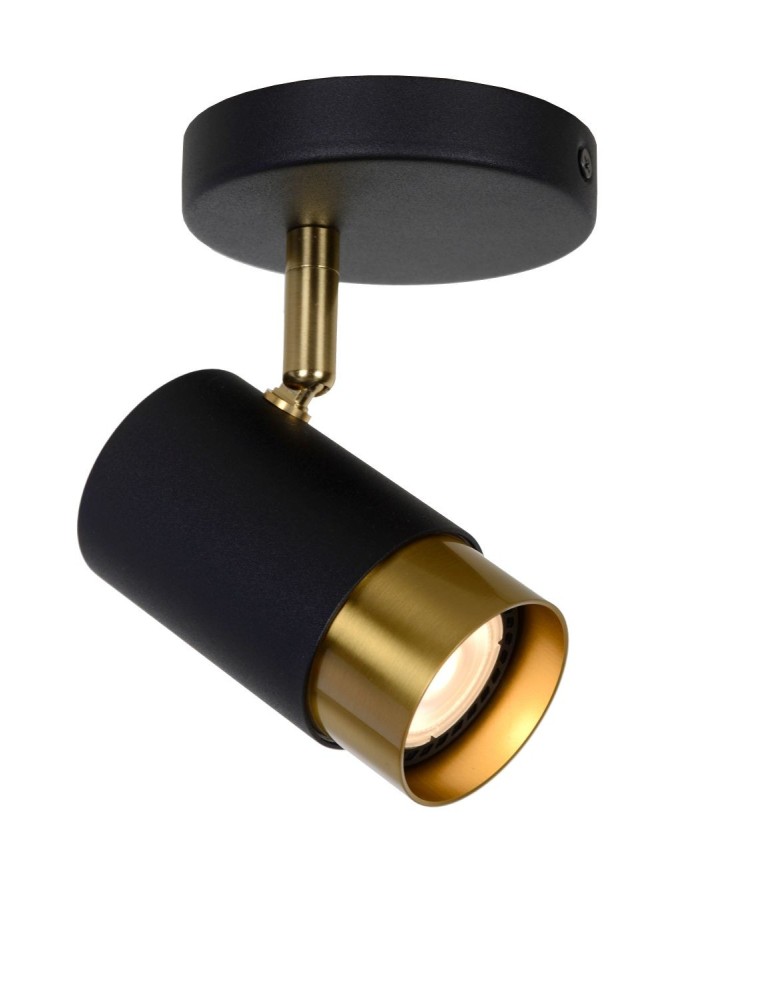 Ceiling spotlights - Lucide FLORIS Reflector Ceiling GU10 1x35W Black/Matte Gold/Silver 35913/01/30 - product kolory-swiatla.pl 1