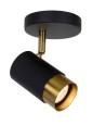 Lucide FLORIS Sufitowa Reflektorowa GU10 1x35W Czarny/Złoty Matowy/Mosiądz 35913/01/30