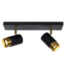 Spotlight ceiling lamps - Lucide FLORIS Reflector Ceiling GU10 2x35W Black/Matte Gold/Brass 35913/02/30 - product 1