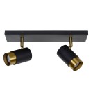 Spotlight ceiling lamps - Lucide FLORIS Reflector Ceiling GU10 2x35W Black/Matte Gold/Brass 35913/02/30 - product 2