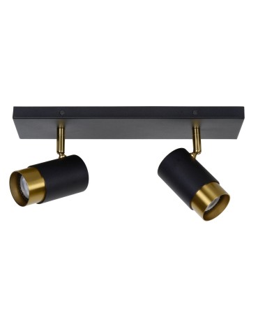 Lucide FLORIS Reflector Ceiling GU10 2x35W Black/Matte Gold/Brass 35913/02/30 - product 2