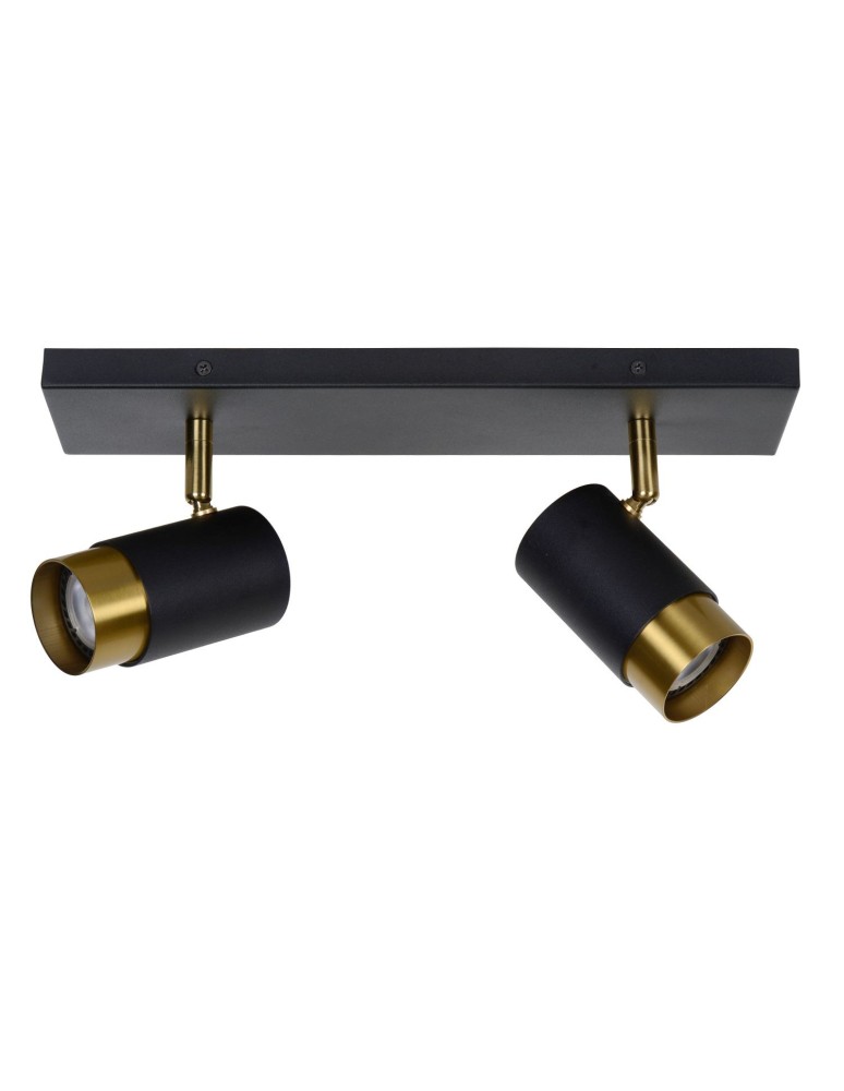 Spotlight ceiling lamps - Lucide FLORIS Reflector Ceiling GU10 2x35W Black/Matte Gold/Brass 35913/02/30 - product kolory-swiatla.pl 2