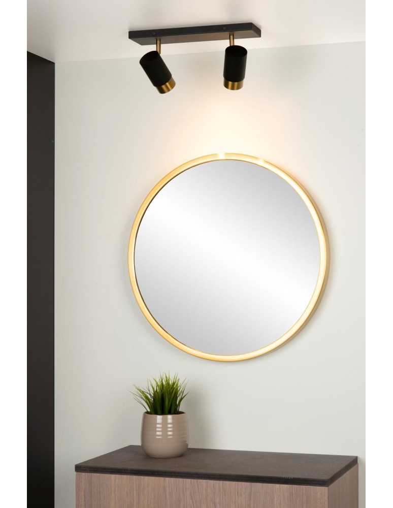 Spotlight ceiling lamps - Lucide FLORIS Reflector Ceiling GU10 2x35W Black/Matte Gold/Brass 35913/02/30 - product kolory-swiatla.pl 3