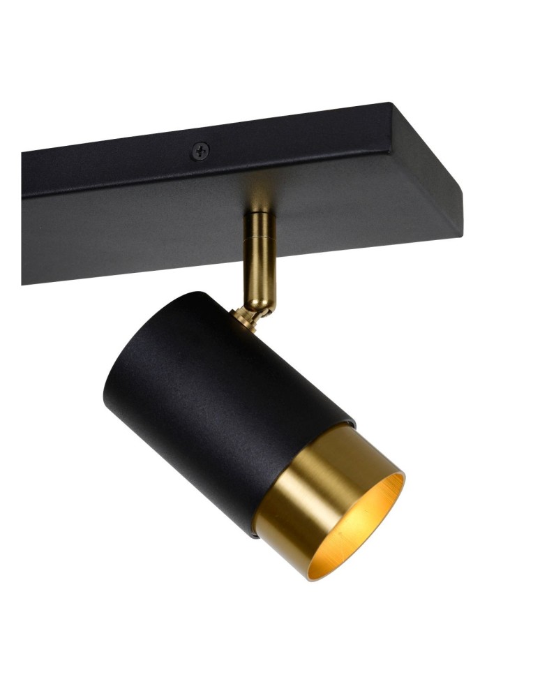 Spotlight ceiling lamps - Lucide FLORIS Reflector Ceiling GU10 2x35W Black/Matte Gold/Brass 35913/02/30 - product kolory-swiatla.pl 4