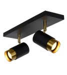 Spotlight ceiling lamps - Lucide FLORIS Reflector Ceiling GU10 2x35W Black/Matte Gold/Brass 35913/02/30 - product 5