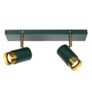 Spotlight ceiling lamps - Lucide FLORIS Reflector Ceiling GU10 2x35W Green/Matte Gold/Silver 35913/02/33 - product 1