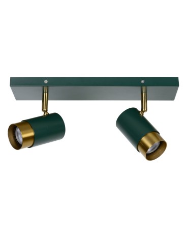 Lucide FLORIS Reflector Ceiling GU10 2x35W Green/Matte Gold/Silver 35913/02/33 - product 2