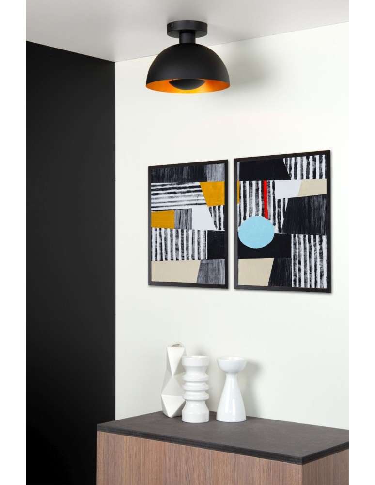 Loft ceiling lamps - industrial - Lucide SIEMON Ceiling E27 1x40W Black 45196/01/30 - product kolory-swiatla.pl 3