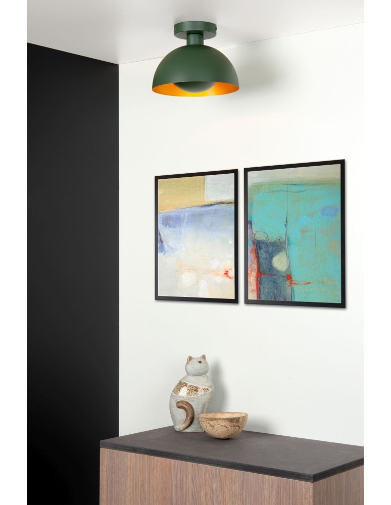 Loft ceiling lamps - industrial - Lucide SIEMON Ceiling E27 1x40W Green 45196/01/33 - product kolory-swiatla.pl 3