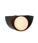Scandinavian style wall lamps - Lucide BENNI Wall-mounted G9 1x28W Black/Opal 45201/01/30 - product 1