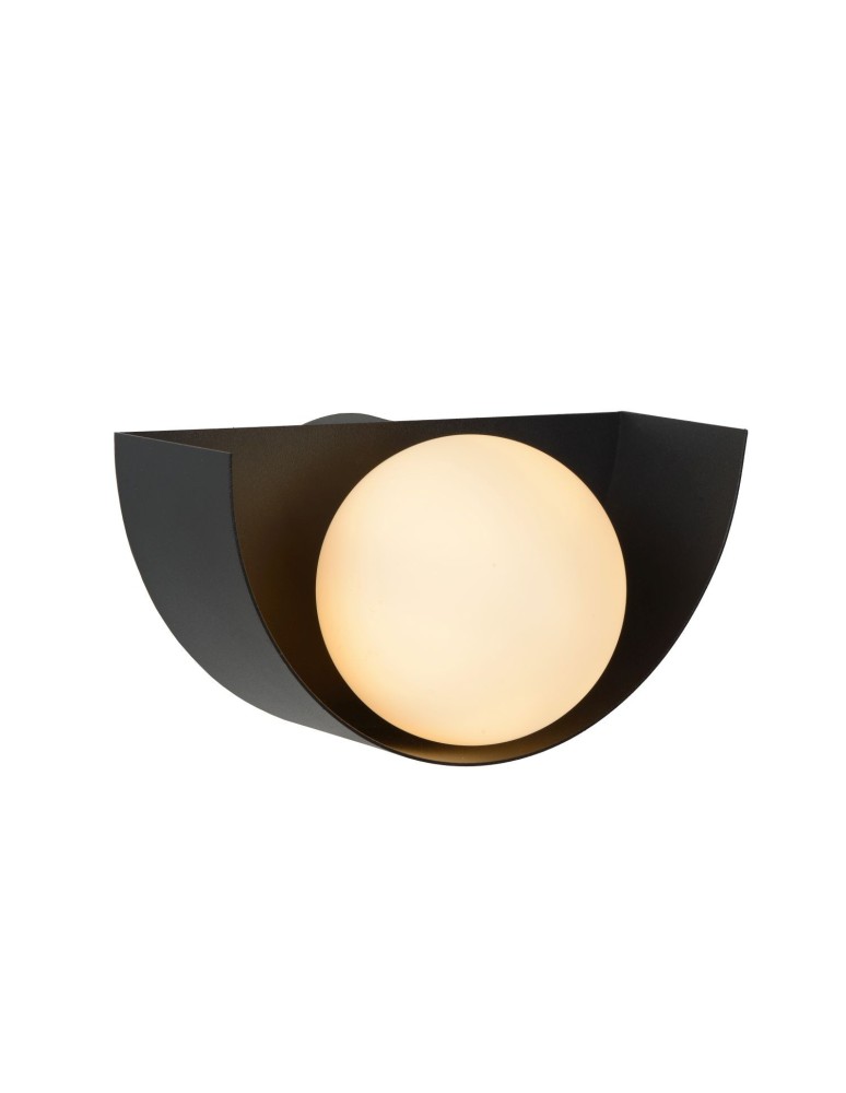 Scandinavian style wall lamps - Lucide BENNI Wall-mounted G9 1x28W Black/Opal 45201/01/30 - product kolory-swiatla.pl 1