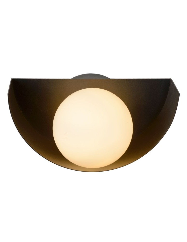 Scandinavian style wall lamps - Lucide BENNI Wall-mounted G9 1x28W Black/Opal 45201/01/30 - product kolory-swiatla.pl 4