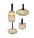Pendant lamps - Lucide MALOTO Pendant E27 7x40W Amber/Matte Gold/Brass 45386/07/62 - product 6