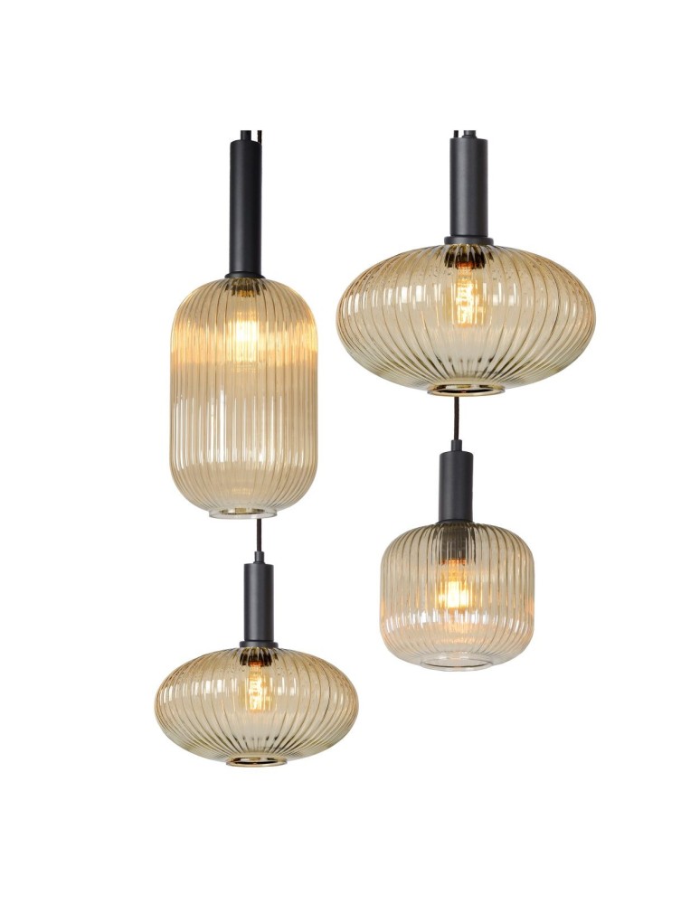 Pendant lamps - Lucide MALOTO Pendant E27 7x40W Amber/Matte Gold/Brass 45386/07/62 - product kolory-swiatla.pl 6