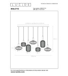 Pendant lamps - Lucide MALOTO Pendant E27 7x40W Amber/Matte Gold/Brass 45386/07/62 - product 8