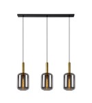 Triple pendant lamps - Lucide JOANET Pendant E27 3x40W Gray/Matte Gold/Brass 45494/03/65 - product 1
