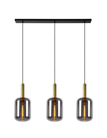 Lucide JOANET Pendant E27 3x40W Gray/Matte Gold/Brass 45494/03/65