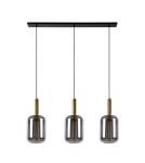 Triple pendant lamps - Lucide JOANET Pendant E27 3x40W Gray/Matte Gold/Brass 45494/03/65 - product 2