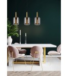 Triple pendant lamps - Lucide JOANET Pendant E27 3x40W Gray/Matte Gold/Brass 45494/03/65 - product 4