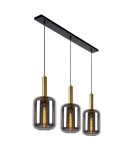 Triple pendant lamps - Lucide JOANET Pendant E27 3x40W Gray/Matte Gold/Brass 45494/03/65 - product 7