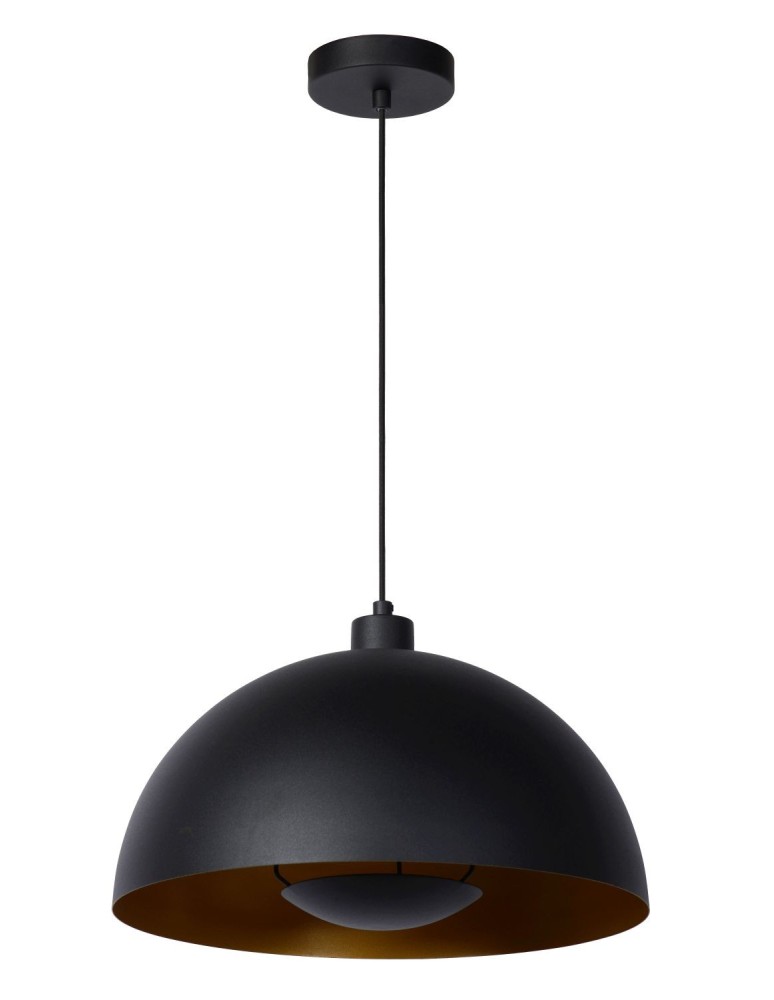 Pendant lamps - Lucide SIEMON Pendant E27 1x40W Black/Matte Gold/Brass 45496/01/30 - product kolory-swiatla.pl 2