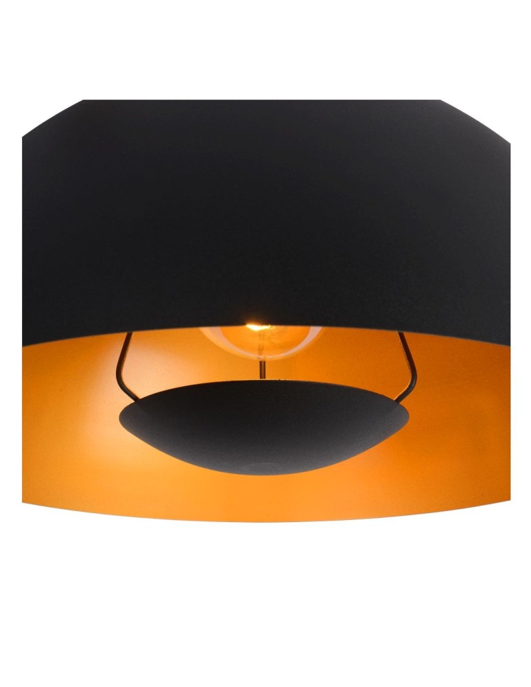 Pendant lamps - Lucide SIEMON Pendant E27 1x40W Black/Matte Gold/Brass 45496/01/30 - product kolory-swiatla.pl 5