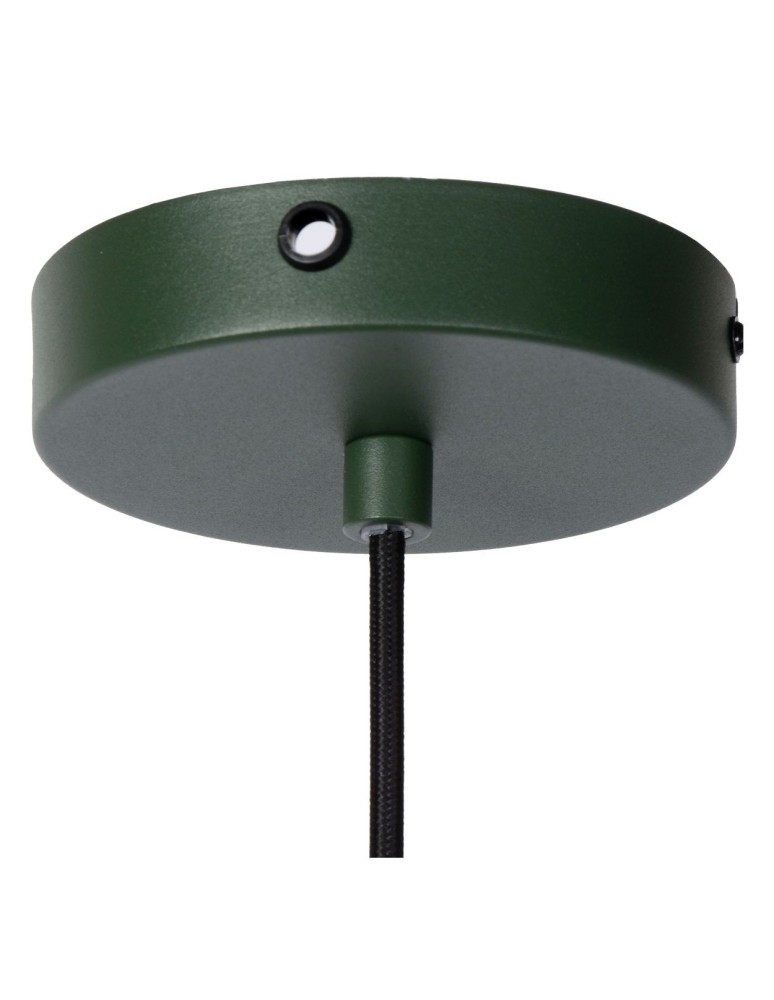 Green pendant lamps - Lucide SIEMON Pendant E27 1x40W Green/Matte Gold/Brass 45496/01/33 - product kolory-swiatla.pl 3