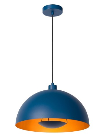 Lucide SIEMON Pendant E27 1x40W Blue/Matte Gold/Brass 45496/01/35