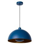 Blue pendant lamps - Lucide SIEMON Pendant E27 1x40W Blue/Matte Gold/Brass 45496/01/35 - product 2