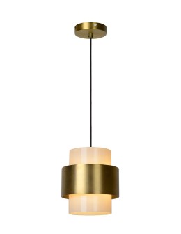 Lucide FIRMIN Wisząca E27 1x40W Złoty Matowy/Mosiądz/Opal 45497/20/02