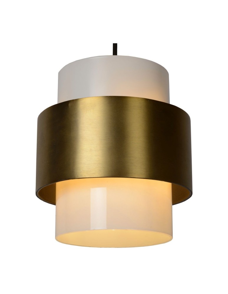 Pendant lamps - Lucide FIRMIN Pendant E27 1x40W Gold Matte/Brass/Opal 45497/20/02 - product kolory-swiatla.pl 7