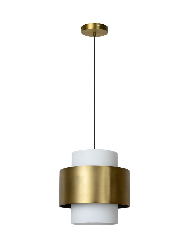 Pendant lamps - Lucide FIRMIN Pendant E27 1x40W Gold Matte/Brass/Opal 45497/30/02 - product kolory-swiatla.pl 2